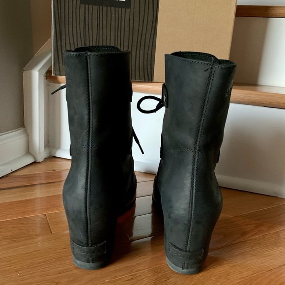 🚫SOLD🚫 Sorel Joan of Arctic Wedge Boots Waterproof Black sz 10 - Picture 4 of 5